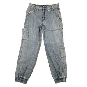 Women's Urban Outfitters BDG Denim Jean Light Wash Cargo Joggers Womens Waist 26